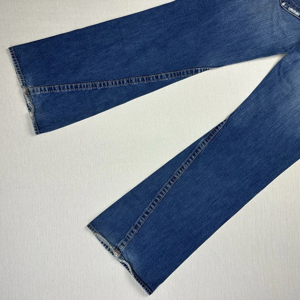 Vtg True Religion Section 803 Boot Cut Wide Leg Jeans Men Fits 33x33 Distressed